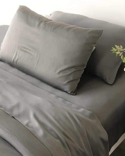 Cozy Earth King Pillowcases Set of 2 - Made of 100% Viscose from Bamboo, Ultra-Soft & Luxury, Woven from Naturally Breathable & Lightweight Fabric - Dove Grey