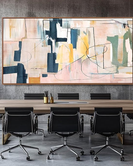 Abstract Wall Decor Modern Oversized Wall Art Black Line Wall Poster Printing 36"x70" Wall Decorations for Bedroom Office