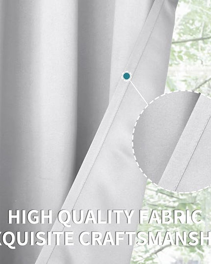 BGment Room Darkening Curtains for Bedroom - Grommet Thermal Insulated Window Treatments Light Blocking Curtains for Living Room, Each 46 x 84 Inch, Greyish White
