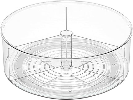Rotating Drink Mix Organizer, Clear Lazy Susan Turntable for Powder Packet, Water Packet, Water Flavor Packet, Divided Drink Packet Organizer