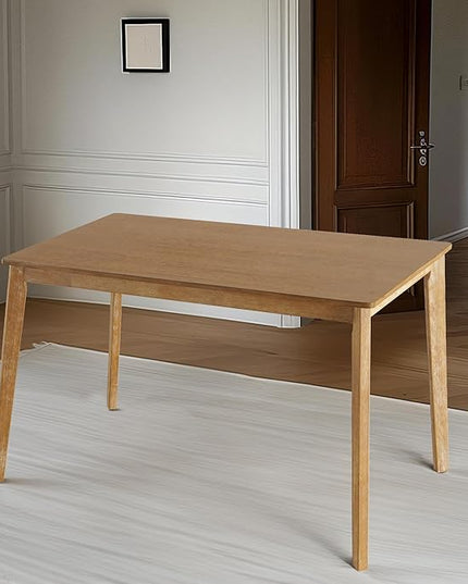 Farmhouse Dining Table Small, Mid Century Modern 47" Dining Table for 4-6 Person, Wooden Legs, Leisure Coffee Table for Kitchen Dining Room