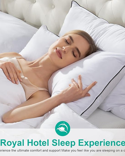 APSMILE Medium Firm Feathers Down/Poly Pillow Standard Size Pack of 1, Luxury Feather Pillow for Sleeping, 100% Organic Cotton Cover Hotel Collection Bed Pillows (White, 20"x26")