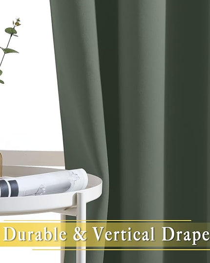 NICETOWN Blackout Curtain 63 inch Length - Grommet Sound Reducing Light Blocking Window Drapes Thermal Curtain for Bedroom/Living Room, Dark Mallard, W52 x L63, 1 Panel