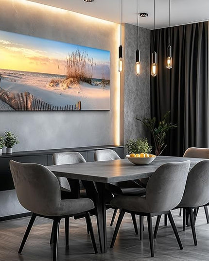 Canvas Wall Art For Living Room Seaview Sand Dunes Seagrass Landscapes Large Size Wall Decor Ready To Hang Home Decorations Bedroom Kitchen Inspirational Canvas Prints Posters Painting Mural Artwork