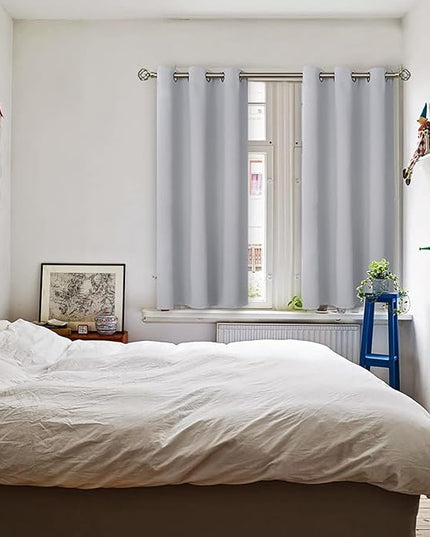 BGment Room Darkening Curtains 54 Inches Long - Grommet Thermal Insulated Drapes Window Treatment Curtains for Bedroom, 2 Panels, 38 x 54 Inch, Light Grey