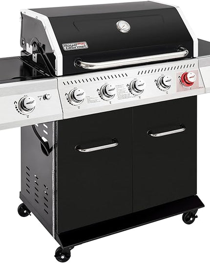 Royal Gourmet GA5404H 5-Burner Propane Gas Grill with Side Burner & Warming Rack, Outdoor BBQ Grill with 64,000 BTUs Output & 738 Sq. in. Cooking Area for Outdoor Barbecue, Black