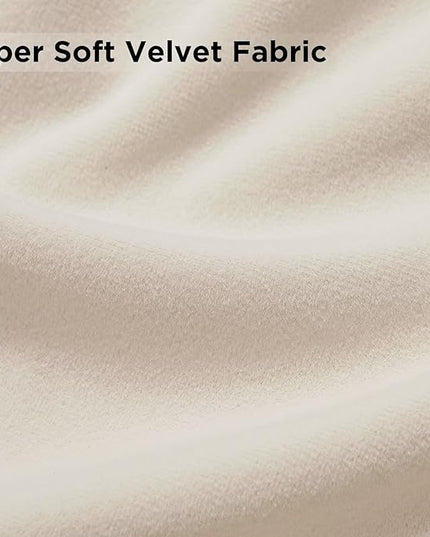 Joydeco Velvet Curtains White Blackout Curtains Thermal Insulated 102 inches Long Window Curtains Soft Room Darkening Drapes for Bedroom Living Room Elegant Rod Pocket 2 Panels Cream White