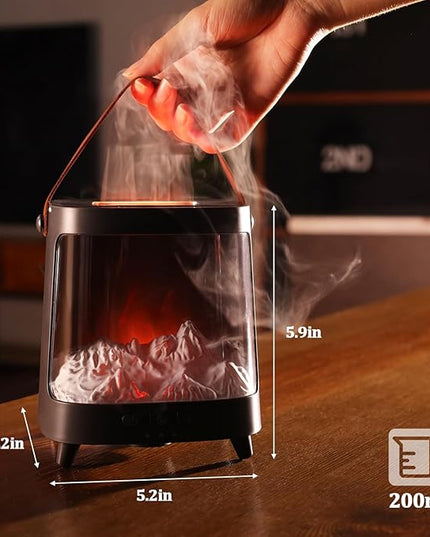 Essential Oil Diffuser for Home, Bedroom Humidifiers, Air Scent Aroma Aromatherapy Ultrasonic Machine Timer Small Mini difusor de Aromas para casa Living Room Office Decor Gifts Fireplace Aurora