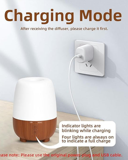 150ML Rechargeable Battery Operated Essential Oil Diffuser, Portable Cordless Aromatherapy Diffuser,7-Hour Runtime with 7 LED Color Changing Lightsfor Home,Office,Outdoor