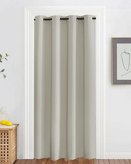 NICETOWN Room Darkening Bedroom Curtain 78 inches Long - Grommet Sound Reducing Window Treatment Privacy Thermal Curtain & Drape Light Blocking for Living Room (Natural, 1 Panel, W52 x L78)