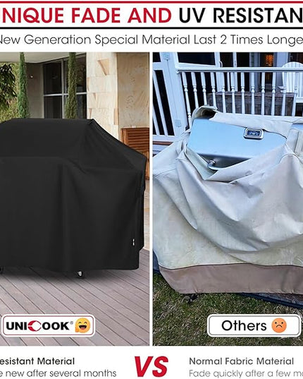 Unicook 63 Inch Grill Cover for Weber Genesis 300 Series and New 2022 Genesis 300, Outdoor BBQ Gas Grill Cover, Heavy Duty Waterproof Fade Resistant, Compared to Weber 7757