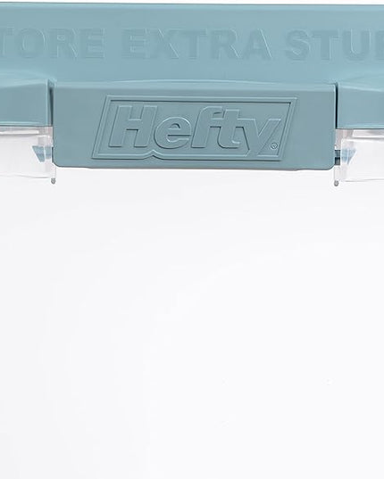 Hefty HI-RISE 72 Qt Large Plastic Storage Bins with Lids, 6 Pack Stackable Containers with Secure Latching Handles, Clear Storage Totes for Garage, Closet, Basement, Clothes and Household Organization