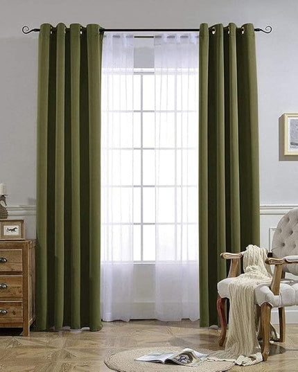 NICETOWN Blackout Curtains for Living Room - Functional Blackout Curtains/Panels for Bedroom, Window Decoration, Privacy Assured (Set of 2, 52 x 95 inches in Olive Green)