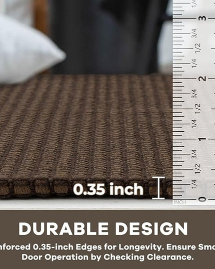 KOZYFLY Extra Long Runners for Hallways 3x20 ft Washable Kitchen Runner Non Slip Rubber Backed Hallway Rug Cotton Entryway Runner Rug Floor Carpet for Indoor Hall, Kitchen, Stair, Reddish Brown/Coffee