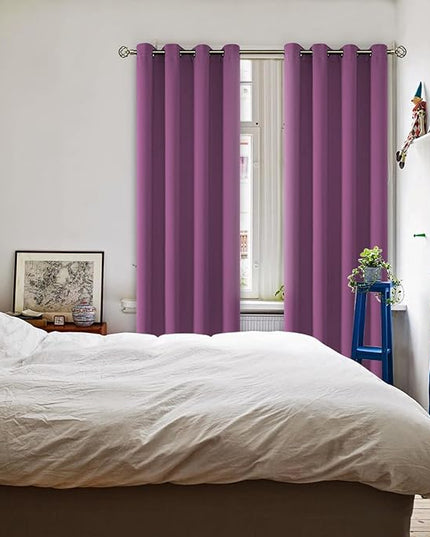 BGment Room Darkening Curtains 95 Inches Long - Grommet Thermal Insulated Drapes Window Treatment Curtains for Bedroom, 2 Panels, 52 x 95 Inch, Eggplant Purple