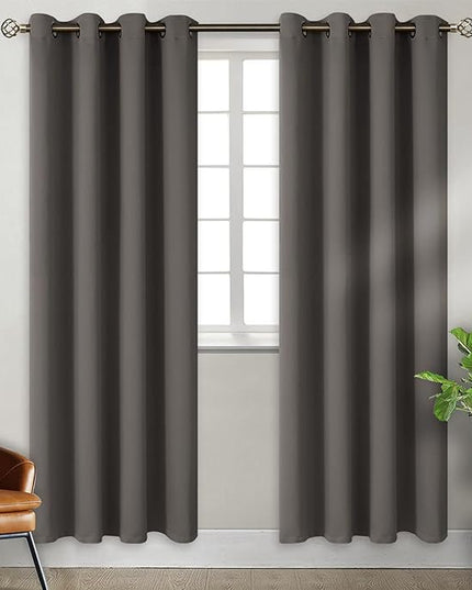 BGment Blackout Curtains for Bedroom - Grommet Thermal Insulated Room Darkening Curtains for Living Room, Set of 2 Panels, Each 55 x 96 Inch, Grey
