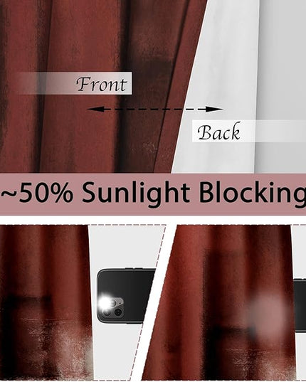 Asuexpect Red Curtains 2 Panels Abstract Rust Curtain Room Darkening Grommet Window Treatments Modern Decorative for Bedroom Living Room, 52x63 Inches