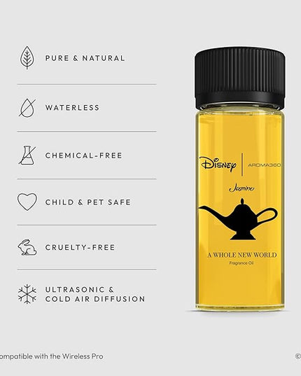 Aroma360 | Disney - A Whole New World Fragrance Oil Blend | Disney Princess Jasmine | Luxury Essential Oil Diffuser | Aromatherapy Scent Diffuser Oil | Bergamot Orange Blossom Rose 1.7 fl oz 50 mL
