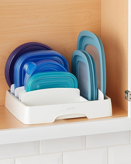 YouCopia StoraLid Adjustable Food Container Lid Organizer for Kitchen Cabinet Storage, Medium Classic Edition