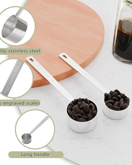 1PCS 2 Tablespoon Coffee Scoop, Long Handle Measuring Spoon, Two tbsp (30ml, 1/8cup) Stainless Steel Scooper
