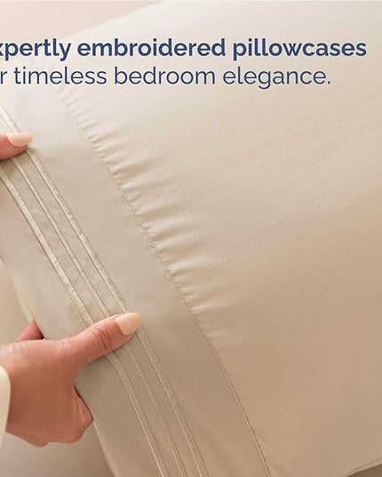 Twin XL Size 3 Piece Sheet Set - Comfy Breathable & Cooling Bed Sheets Set - Hotel Luxury Bedding for Women, Men, Kids, Teens, Boys & Girls - Deep Pockets, Ultra-Soft, Wrinkle Free - Oeko-Tex - Cream
