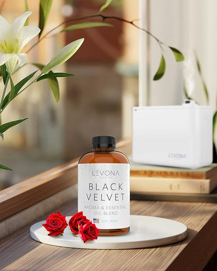 Levona Scents Oil Diffuser Essential Oils: Fragrance Oil for Diffuser - Black Velvette Diffuser Oils Scents - Woody Citrus with Herbal Floral Essential Oil Blends, Oakmoss, White Musk & Sandalwood