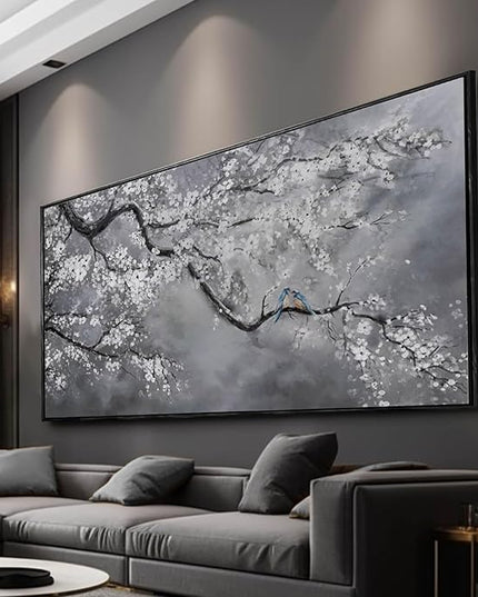 Artexist Flower Canvas Wall Art Black and White Wall Poster Scenery Wall Decor 36"x70" Print Pictures for Dining Room Area Bedroom Artwork