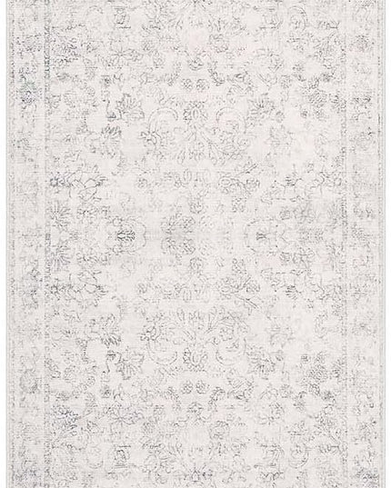 jinchan Runner Rug 2x6 Kitchen Rugs Hallway Runner - Machine Washable Vintage Floral Non-Slip, Low Pile Soft Ultra-Thin Distressed Carpet for Entryway Farmhouse Bedroom Laundry Room (2’x6’, Ivory)