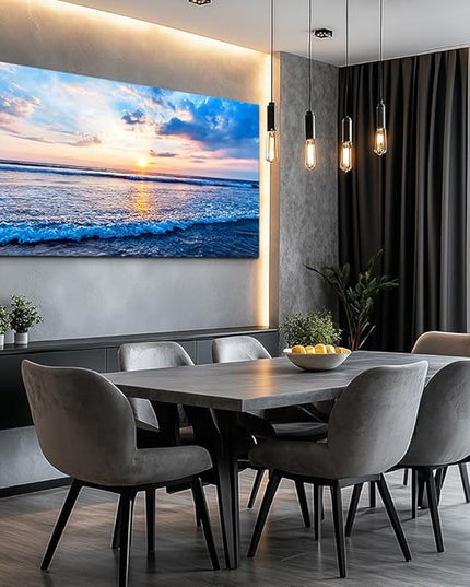 Canvas Wall Art for living room blue beach ocean sea waves landscape Wall Decor Ready to Hang Home Decorations bedroom kitchen bathroom inspirational Canvas prints posters painting wall mural Artwork