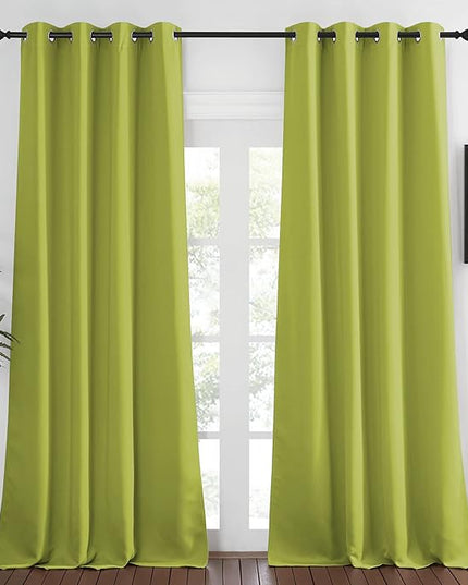 NICETOWN Bedroom Curtain Room Darkening Drapery 102 inches Length - Home Fashion Thermal Insulated Grommet Room Darkening Curtain for Living Room (Fresh Green, 1 Panel, 52 x 102 inches)