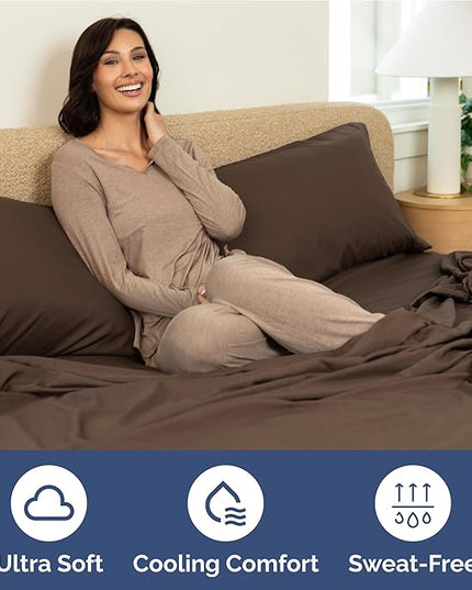 Twin XL Size 3 Piece Sheet Set - Comfy Breathable & Cooling Bed Sheets Set - Hotel Luxury Bedding for Women, Men, Kids, Teens, Boys & Girls - Deep Pockets, Ultra-Soft, Wrinkle Free - Oeko-Tex - Brown