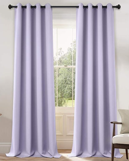 Yakamok Lilac Room Darkening Thermal Insulated with Grommet Blackout Curtains for Bedroom, 52Wx108L inch,2 Panels