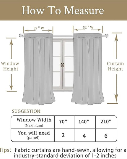LAMIT Beige Velvet Curtains for Living Room 108 Inches Long, Elegant Thermal Insulated Room Darkening Drapes Noise Reducing Back Tab and Rod Pocket Panels for Bedroom, 2 Panels, 52 x 108 Inch