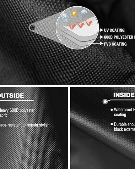 Heavy Duty BBQ Grill Cover 58 x 24 x 46 inch – 600D Polyester Waterproof, UV Fade Weather Resistant & Windproof Gas Barbeque Cover for Weber Char-Broil Brinkmann, Holland, Jenn Air, Cuisinart-Black