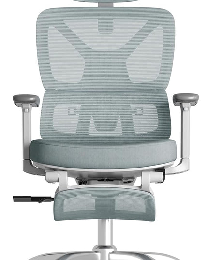 FLEXISPOT ErgoX Premium Ergonomic Office Chair with Footrest- Adjustable 3D Armrests, Dynamic Lumbar Support, Recline & Tilt Function, Mesh Seat, for Home & Office Use,Foam Blue