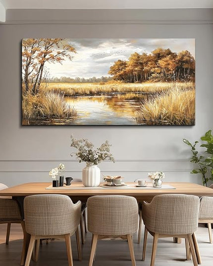 ERQINHUA Large Wall Decor Canvas Painting Wall Art For Bedroom Living Room Decor Lake Surface Landscape Painting Artwork Print For Home Decor Room For office Farmhouse Room Wall Decoration 30x60 In