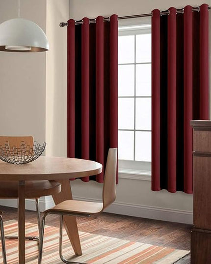 Yakamok Light Blocking Window Blackout Curtains Thermal Insulated Room Darkening Drapes for Bedroom,Solid Grommet Top Window Panels, 52x54 Inch, Burgundy Red, 2 Panels