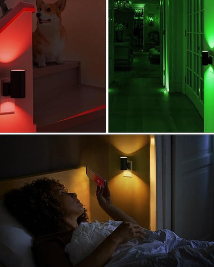 L LOHAS LED Night Light with Remote, Night Lights Plug into Wall, RGB Color Changing Nightlight with Light Sensor, Nightlights for Kids Gifts Halloween Christmas Party Hallway Bedroom Kids Room,1 Pack