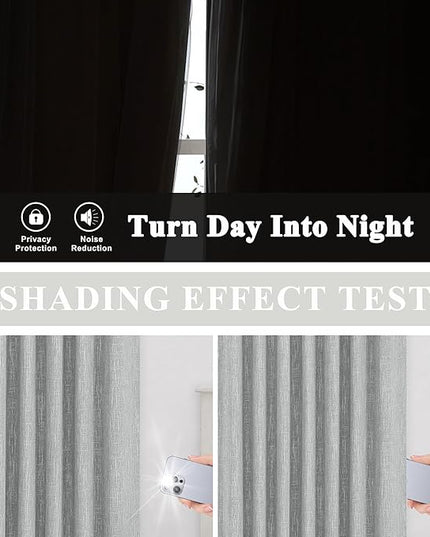 Vision Home Silver Grey Pinch Pleated Full Blackout Curtains Room Darkening Window Curtains 102 inch for Living Room Bedroom Thermal Insulated Pinch Pleat Drapes with Hooks Back Tab 2 Panel 40"Wx102"L