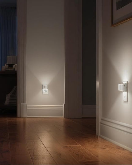 DORESshop LED Night Light[4 Pack], Night Lights Plug into Wall, 3 Level Brightness Adjustable Plug in Night Light, Dusk to Dawn Sensor Nightlights for Adults,Bedroom,Bathroom,Hallway,5000K White Cover