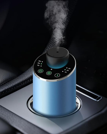 Waterless Essential Oil Diffuser Scent Aromatherapy Diffusers for Home Large Room, Car, Office, Portable Battery Operated Cordless Air Freshener, 4 Timers & 3 Mist Levels, 100ml Capacity (Blue)