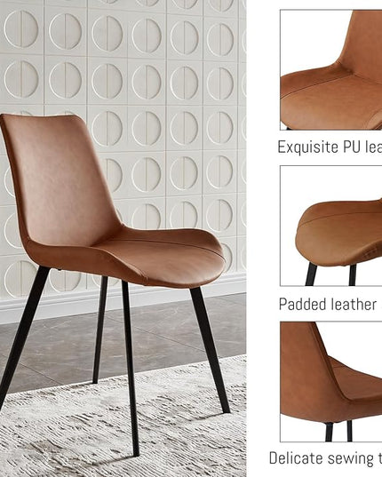 ZckyCine 67" Expandable Walnut Dining Table and 6 Upholstered Chairs, 7-Piece Dining Room Furniture Set, Mid-Century Modern Style for Home, Dining Room and Kitchen