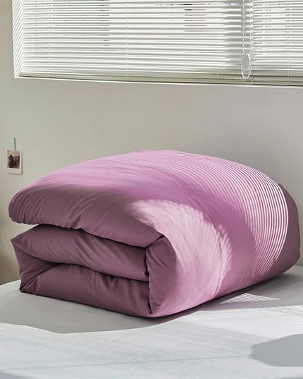 Luxlovery Purple Comforter Set Cal King Pale Mauve Bedding Comforter Set Dusty Purple Modern Elegant Solid Bed Blanket Soft Breathable Lilac Blanket Quilts 3 Piece Bedding Set for Women