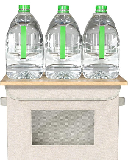 Univivi Collapsible Stackable Storage Bins with Lids [4-Pack] Foldable Fabric Closet Organizer Basket, Closet Organizers and Storage Cube Storage Bin for Home, Office, Bedroom (Beige, 17“ x 12” x 12")