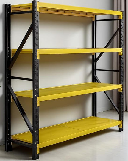 torage Shelves,Garage Shelving Heavy Duty Metal Adjustable Garage Shelves, Shelving Units Industrial Shelving for Warehouse (Yellow and Black, W59.1*D23.6*H78.7)