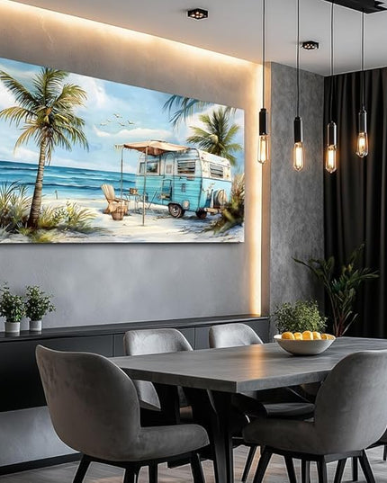ERQINHUA Large Wall Decor For Living Room Canvas Wall Art For Office Bedroom Aesthetic Marine Beach Landscape Wall Painting Artwork Pictures Modern Beach Posters Ready To Hang Home Decor 30"x60"