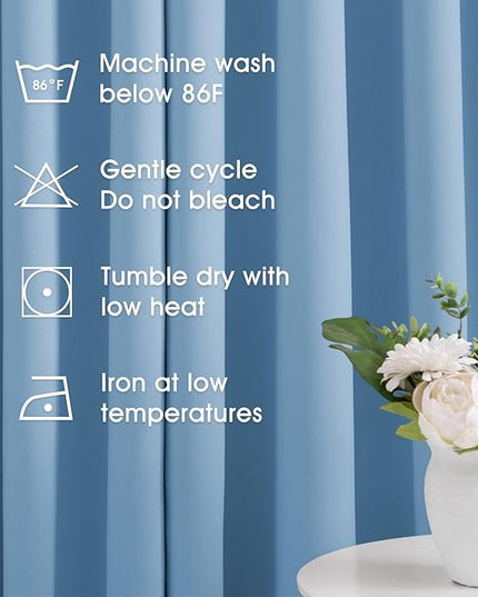 HOMEIDEAS Blackout Curtains for Bedroom 52 X 63 Inch 2 Panels Baby Blue Room Darkening Curtains, Soundproof Thermal Grommet Window Curtains for Living Room
