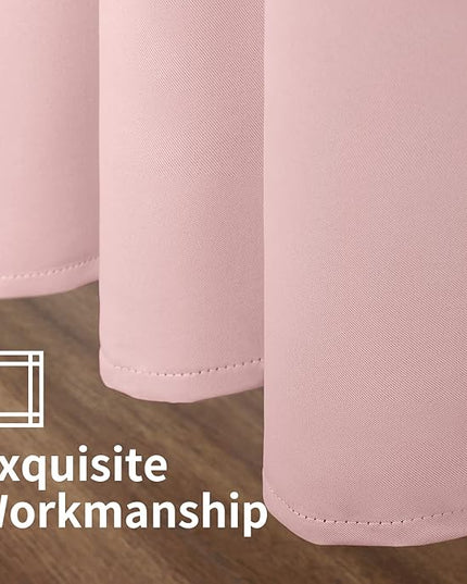 YoungsTex Baby Pink Room Darkening Curtains 72 Inches Length for Nursery - Thermal Insulated with Grommet Blackout Drapes for Girl Bedroom, 2 Panels, 42 x 72 Inch