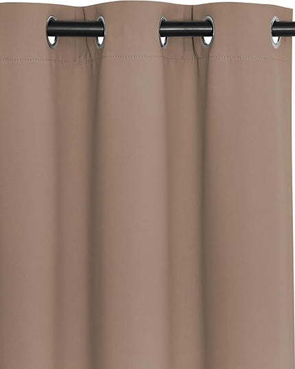 NICETOWN Blackout Curtains 72 inches Long, Grommet Privacy Window Treatment Thermal Insulated Room Darkening Sliding Glass Door Drape for Bedroom Living Room, 1 Panel, W100 x L72, Cappuccino