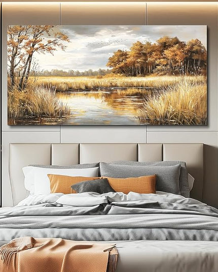 ERQINHUA Large Wall Decor Canvas Painting Wall Art For Bedroom Living Room Decor Lake Surface Landscape Painting Artwork Print For Home Decor Room For office Farmhouse Room Wall Decoration 30x60 In